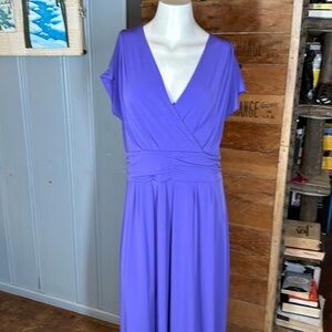 IMAN Maxi Long dress purple surplice top size 1X tall